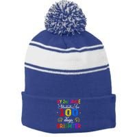 My 2nd Grade Students Are 100 Days Brighter Funny Gift Teachers Gift Stripe Pom Pom Beanie