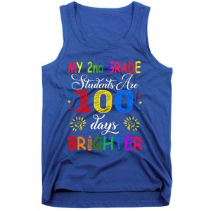 My 2nd Grade Students Are 100 Days Brighter Funny Gift Teachers Gift Tank Top