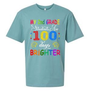 My 2nd Grade Students Are 100 Days Brighter Funny Gift Teachers Gift Sueded Cloud Jersey T-Shirt