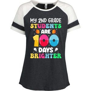 My 2nd Grade Students Are 100 Days Brighter 100 Days Of Meaningful Gift Enza Ladies Jersey Colorblock Tee