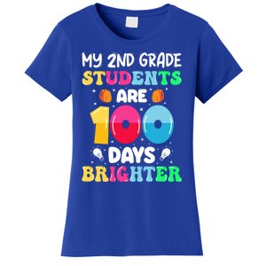 My 2nd Grade Students Are 100 Days Brighter 100 Days Of Meaningful Gift Women's T-Shirt