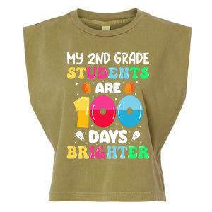 My 2nd Grade Students Are 100 Days Brighter 100 Days Of Meaningful Gift Garment-Dyed Women's Muscle Tee