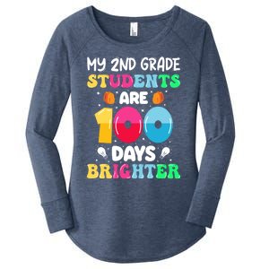 My 2nd Grade Students Are 100 Days Brighter 100 Days Of Meaningful Gift Women's Perfect Tri Tunic Long Sleeve Shirt