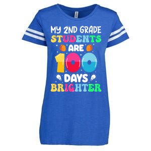 My 2nd Grade Students Are 100 Days Brighter 100 Days Of Meaningful Gift Enza Ladies Jersey Football T-Shirt