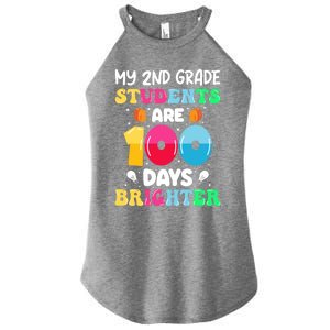 My 2nd Grade Students Are 100 Days Brighter 100 Days Of Meaningful Gift Women's Perfect Tri Rocker Tank