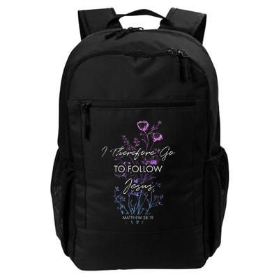 Matthew 2819 I Follow Jesus Baptism Baptized Christian Backpack