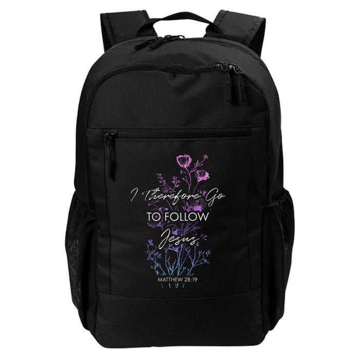 Matthew 2819 I Follow Jesus Baptism Baptized Christian Backpack