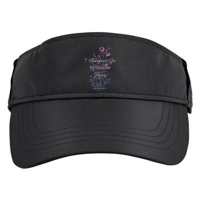 Matthew 2819 I Follow Jesus Baptism Baptized Christian Adult Drive Performance Visor
