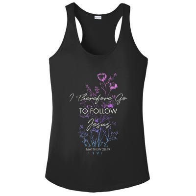 Matthew 2819 I Follow Jesus Baptism Baptized Christian Ladies PosiCharge Competitor Racerback Tank