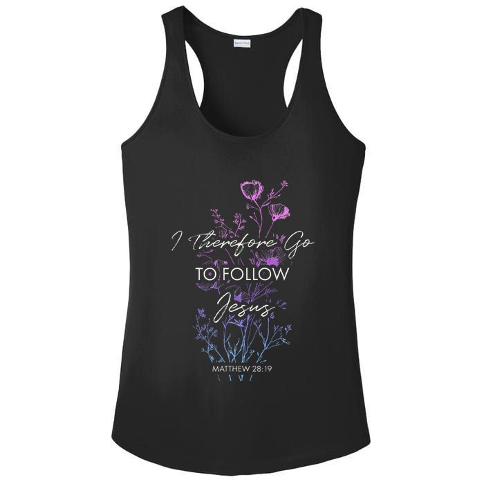 Matthew 2819 I Follow Jesus Baptism Baptized Christian Ladies PosiCharge Competitor Racerback Tank
