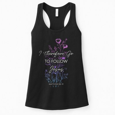 Matthew 2819 I Follow Jesus Baptism Baptized Christian Womens Tank Top