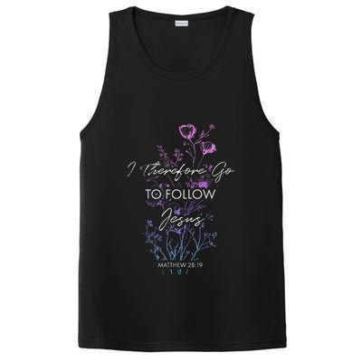 Matthew 2819 I Follow Jesus Baptism Baptized Christian PosiCharge Competitor Tank