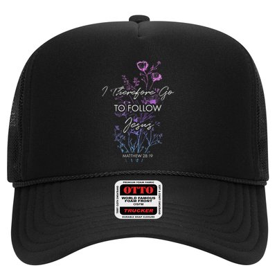Matthew 2819 I Follow Jesus Baptism Baptized Christian Trucker Hat
