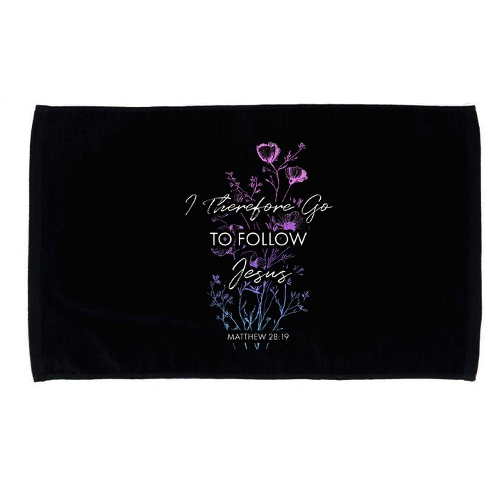 Matthew 2819 I Follow Jesus Baptism Baptized Christian Microfiber Hand Towel