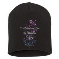 Matthew 2819 I Follow Jesus Baptism Baptized Christian Short Acrylic Beanie