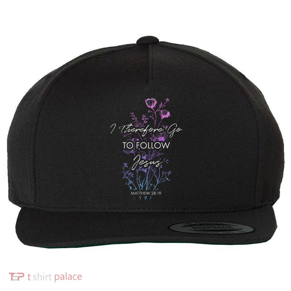 Matthew 2819 I Follow Jesus Baptism Baptized Christian Wool Snapback Cap