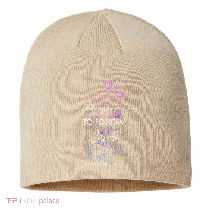 Matthew 2819 I Follow Jesus Baptism Baptized Christian Sustainable Beanie