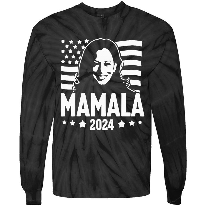 Mamala 2024 Kamala Harris For President Tie-Dye Long Sleeve Shirt