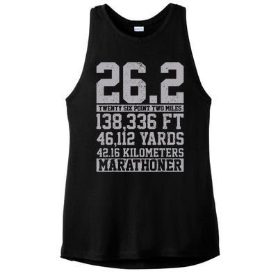 Marathon 26.2 Miles Running Runner Gift Ladies PosiCharge Tri-Blend Wicking Tank