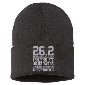 Marathon 26.2 Miles Running Runner Gift Sustainable Knit Beanie