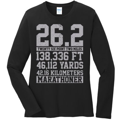 Marathon 26.2 Miles Running Runner Gift Ladies Long Sleeve Shirt