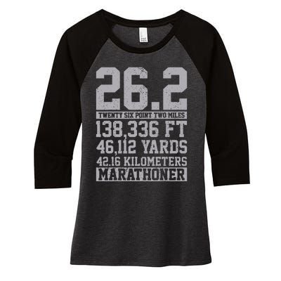 Marathon 26.2 Miles Running Runner Gift Women's Tri-Blend 3/4-Sleeve Raglan Shirt