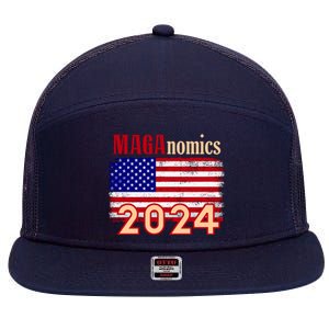 Maganomics 2024 7 Panel Mesh Trucker Snapback Hat