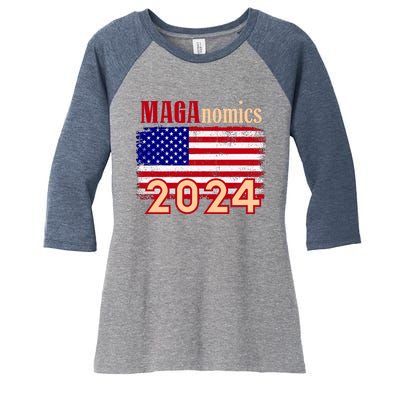 Maganomics 2024 Women's Tri-Blend 3/4-Sleeve Raglan Shirt