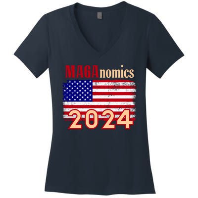 Maganomics 2024 Women's V-Neck T-Shirt