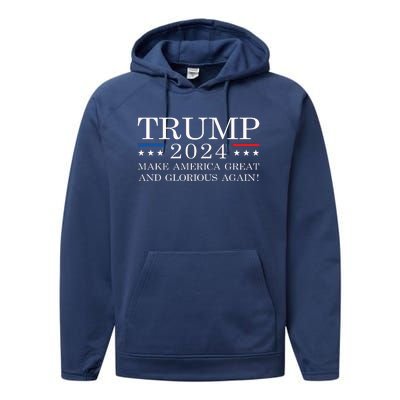 MAGAGA 2024 Magaga Make America Great And Glorious Again Trump 2024 Performance Fleece Hoodie