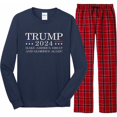 MAGAGA 2024 Magaga Make America Great And Glorious Again Trump 2024 Long Sleeve Pajama Set