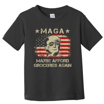 Maga 2024 Maybe Afford Groceries Again Retro Trump 2024 Toddler T-Shirt