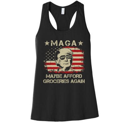 Maga 2024 Maybe Afford Groceries Again Retro Trump 2024 Women's Racerback Tank