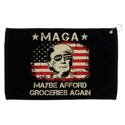 Maga 2024 Maybe Afford Groceries Again Retro Trump 2024 Grommeted Golf Towel