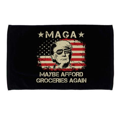 Maga 2024 Maybe Afford Groceries Again Retro Trump 2024 Microfiber Hand Towel