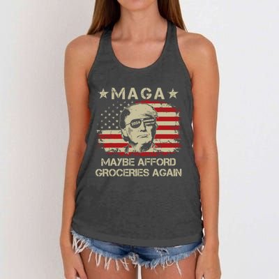 Maga 2024 Maybe Afford Groceries Again Retro Trump 2024 Women's Knotted Racerback Tank