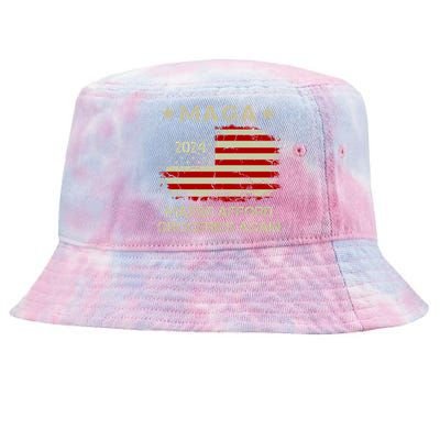 Maga 2024 Maybe Afford Groceries Again Retro Trump 2024 Tie-Dyed Bucket Hat