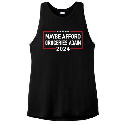 Maga 2024 Maybe Afford Groceries Again Retro Trump 2024 Ladies PosiCharge Tri-Blend Wicking Tank