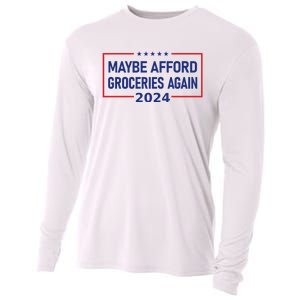 Maga 2024 Maybe Afford Groceries Again Retro Trump 2024 Cooling Performance Long Sleeve Crew