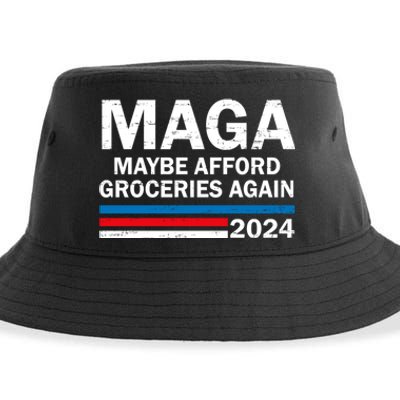 Maga 2024 Maybe Afford Groceries Again Retro Trump 2024 Sustainable Bucket Hat