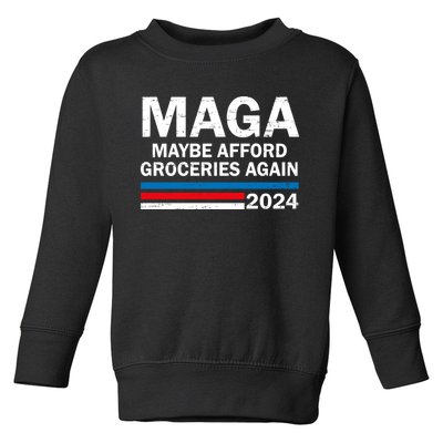 Maga 2024 Maybe Afford Groceries Again Retro Trump 2024 Toddler Sweatshirt