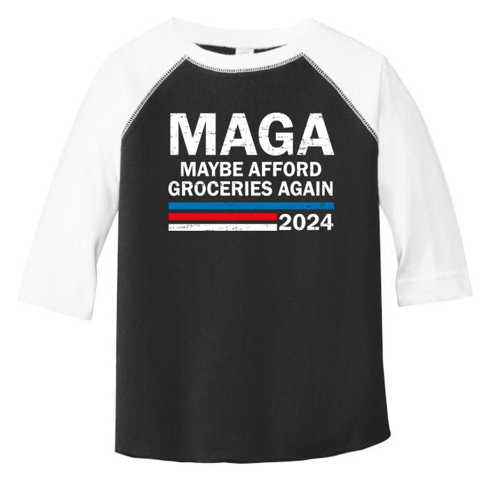 Maga 2024 Maybe Afford Groceries Again Retro Trump 2024 Toddler Fine Jersey T-Shirt