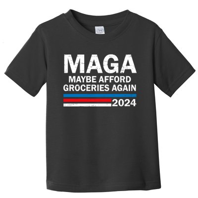 Maga 2024 Maybe Afford Groceries Again Retro Trump 2024 Toddler T-Shirt