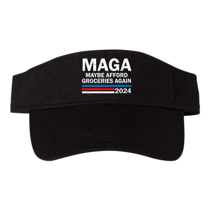 Maga 2024 Maybe Afford Groceries Again Retro Trump 2024 Valucap Bio-Washed Visor