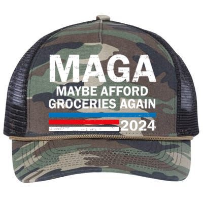 Maga 2024 Maybe Afford Groceries Again Retro Trump 2024 Retro Rope Trucker Hat Cap