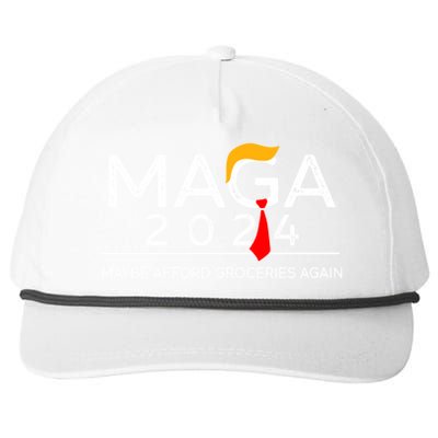 Maga 2024 Maybe Afford Groceries Again Retro Trump 2024 Snapback Five-Panel Rope Hat