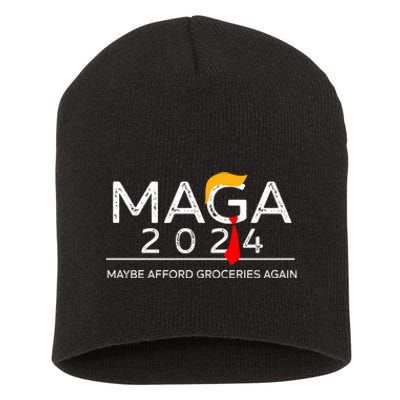 Maga 2024 Maybe Afford Groceries Again Retro Trump 2024 Short Acrylic Beanie