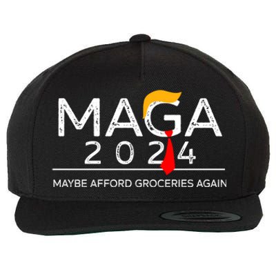 Maga 2024 Maybe Afford Groceries Again Retro Trump 2024 Wool Snapback Cap