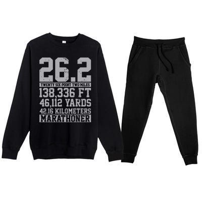 Marathon 262 Miles Running Runner Gift Premium Crewneck Sweatsuit Set