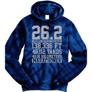 Marathon 262 Miles Running Runner Gift Tie Dye Hoodie